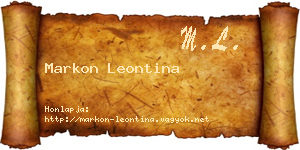 Markon Leontina névjegykártya